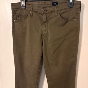 Ag Adriano Goldschmied Olive Slim-Fit Women's Pants